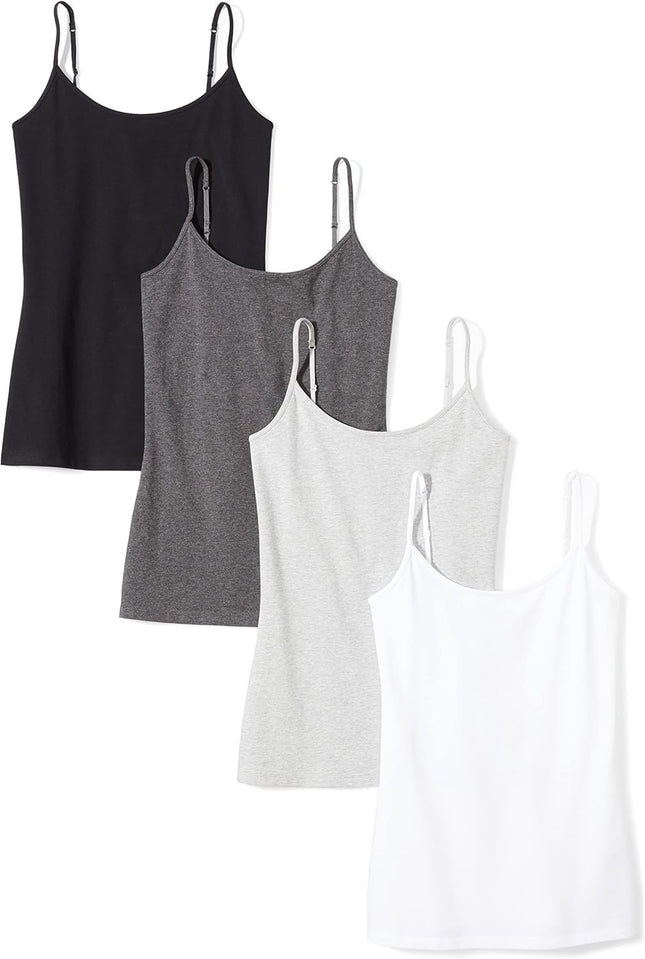 Women'S Slim-Fit Camisole for Layering and Everyday Wear, Pack of 4