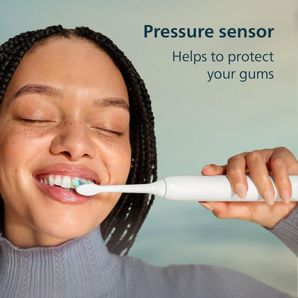 4100 Series Electric Toothbrush - Sonic Toothbrush with Advanced Sonic Technology, Pressure Sensor, Two Intensity Settings, Smartimer & Quadpacer, Deep Pink, Model HX3681/26