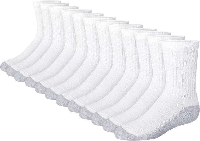 Boys' Socks Pack, Double Tough Moisture Wicking Ankle, Crew, No Show Socks, 12 & 14 Pair Packs