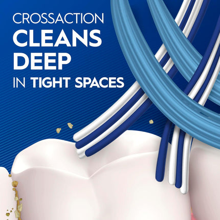Pro Clean Crossaction Manual Toothbrush, 6- Pack, Medium Soft Bristle Brushes for Adults, Deep Plaque Removal, Daily Gum Health and Fresh Breath, Travel Toiletries
