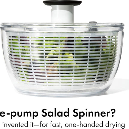 OXO Good Grips Salad Spinner | Lettuce Spinner | Fruit Washer | Fruit Washing Bowl with Strainer | Vegetable Cleaner | Salad Cleaner | Lettuce Washer | 6.22 Quart Capacity
