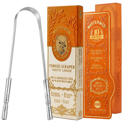 Tongue Scraper with Case Easy to Use Tongue Scraper for Adults, Tongue Cleaner for Oral Care & Hygiene (Single Pack (With Travel Case))
