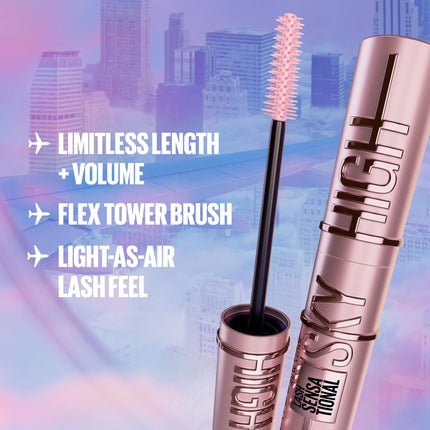 Lash Sensational Sky High Washable Mascara Makeup, Burgundy Haze, 0.24 Fl Oz