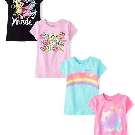 Girls' Trends,Icons Short Sleeve Graphic T-Shirts,4 Pack