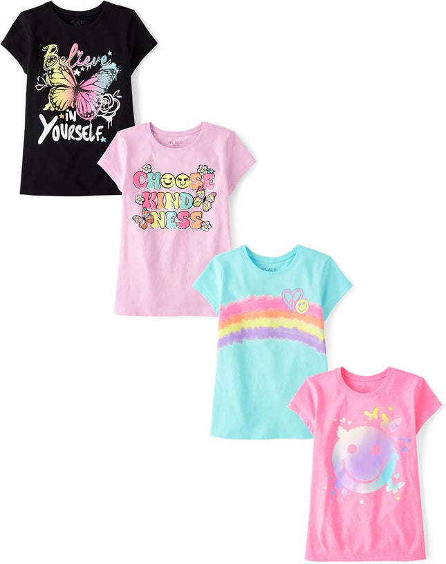 Girls' Trends,Icons Short Sleeve Graphic T-Shirts,4 Pack