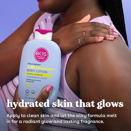 Shea Better Body Lotion Vanilla Cashmere, 24-Hour Moisture Skin Care, Lightweight & Non-Greasy, Natural Shea, Vegan, Vanilla Body Lotion, 16 Fl Oz