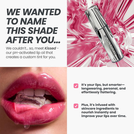 Lip Oil Rehab Serum - Color Changing Lip Oil from Clear to Pink - Ph-Activated, Non-Sticky & Hydrating Tinted Serum for Dry Lips (Kissed)