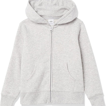 Girls and Toddlers' Fleece Zip-Up Hooded Sweatshirt with Lined Hood and Rib Knit Detail