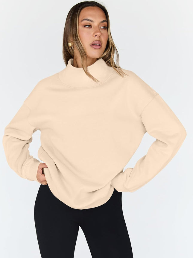 Womens Oversized Sweatshirts Mock Neck Pullover Long Sleeve Tops Fall Fashion Outfits 2026 Clothes