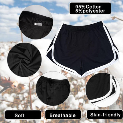 2 Pack Women Cotton Running Athletic Shorts Gym Yoga Summer Active Dance Shorts Pants