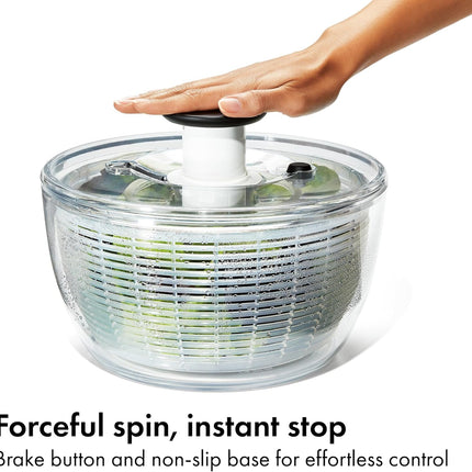 OXO Good Grips Salad Spinner | Lettuce Spinner | Fruit Washer | Fruit Washing Bowl with Strainer | Vegetable Cleaner | Salad Cleaner | Lettuce Washer | 6.22 Quart Capacity
