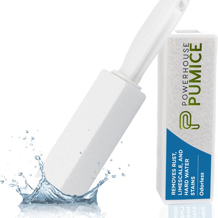 Pumice Stone Toilet Bowl Cleaner with Handle (1-Pack) - a Solution for Hard Water Stains on Toilets, Grills, Tiles, Grout & Pools