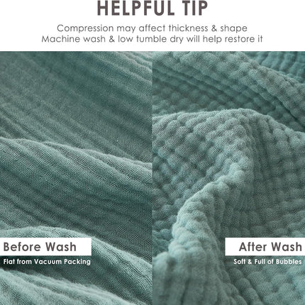 Muslin Throw Blanket for Adults 100% Cotton Blankets for Couch 4-Layer Summer Breathable Gauze All Season Soft and Lightweight Pre-Washed (Teal, 50"X71")