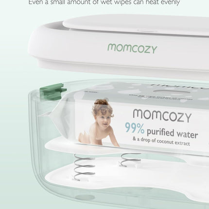 Baby Wipe Warmer, Innovative Spring Design, Large Capacity Wipes Dispenser, Fast and Even Heating, 4 Modes of Temperature Heating Control, Diaper Wipe Warmer with Night Light