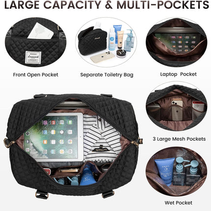 Travel Duffle Bag,Weekender Bags for Women with Shoe Compartment，Carry on Overnight Bag with Toiletry Bag,Gym Duffel Bag with Wet Pocket, Hospital Bags for Labor and Delivery