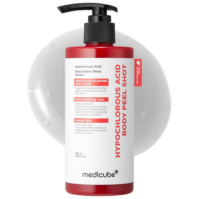 Body Peel Shot with Hypochlorous Acid | Gentle Body Exfoliating Serum for Dead Skin Cells, Rough Patches & Uneven Texture | Rice Extract, Panthenol for Hydrating & Smoothing Care | 9.46 Fl.Oz