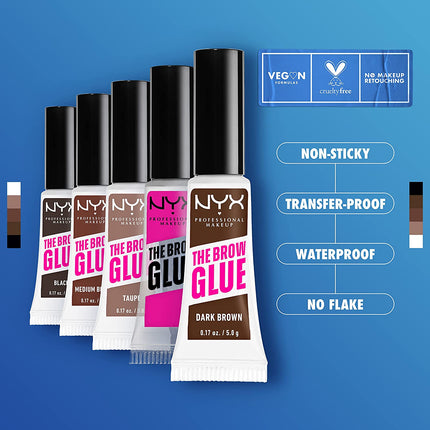 NYX PROFESSIONAL MAKEUP the Brow Glue, Extreme Hold Eyebrow Gel - Clear