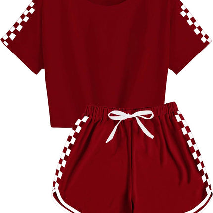 Unisex Girls Boys 2 Piece Outfits Crop Tops and Shorts Set Soft Cotton Clothing Sets Sports Tracksuit