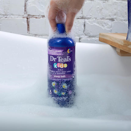 Kids 3-In-1 Sleep Bubble Bath, Body Wash & Shampoo with Melatonin & Essential Oil, Lavender Scent, 20 Fl Oz (Pack of 3)