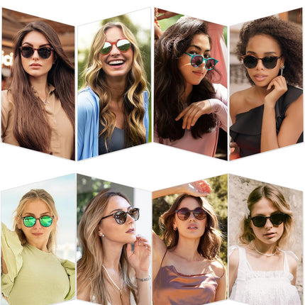 Small round Classic Polarized Sunglasses for Women Men Vintage Style UV400 Lens MAY SJ2113