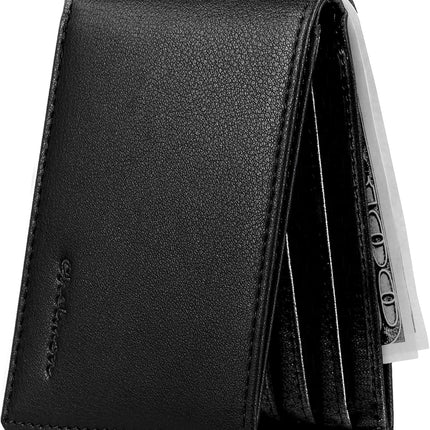 Slim Wallet for Men ID Window with RFID Blocking Front Pocket Minimalist Bifold Bussiness Card Holder Gift for Men