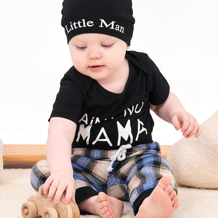 Newborn Infant Baby Boy Clothes Outfits New to the Crew Outfits Long Pants Toddler Baby Boy Clothes Set