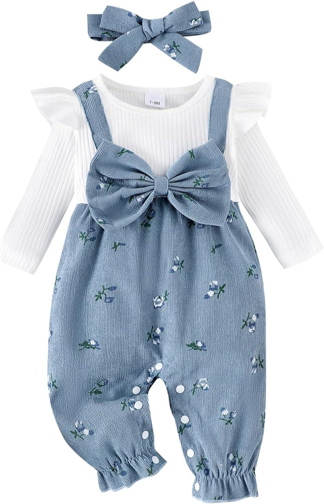 Newborn Baby Girl Clothes Long Sleeve Fack Two Piece Romper | Fall Baby Girl Clothes One Piece Gingerbread Man Jumpsuit Warm Cute Romper Baby Girl Winter Outfits 0 3 6 9 12 18 Months