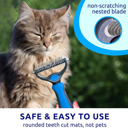 Deshedding Dog Brush for Shedding – Cat Brushes for Indoor Cats, Double-Sided Cat Brush Deshedding & Grooming Tool for Long Haired and Short Haired Dogs, Skin-Friendly