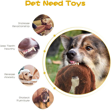 Dog Squeak Toys, No Stuffing Plush Dogs Chew Toy Bundle for Small Medium Large Breed Chewer Tough Durable Squeaky Pet Fetch Puppy Teething Chewing Interactive to Keep Them Busy Best Birthday Gift