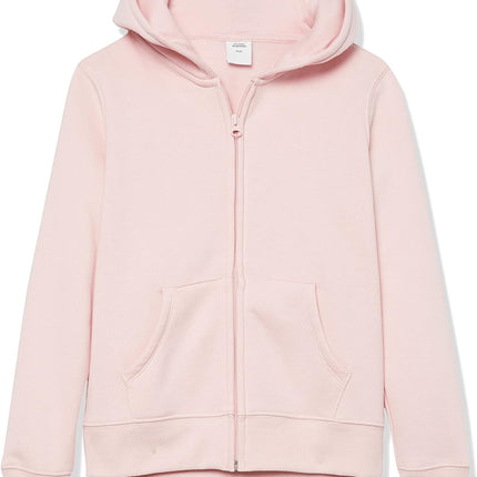 Girls and Toddlers' Fleece Zip-Up Hooded Sweatshirt with Lined Hood and Rib Knit Detail