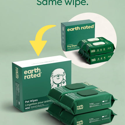 Pet Wipes for Dogs and Cats, Hypoallergenic, Cleaning and Hydrating, for Grooming Paws, Body and Butt, Unscented, 400 Count