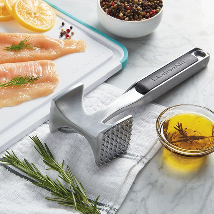 Kitchenaid Gourmet Multi Sided Meat Tenderizer for Pounding Meats, Nuts, Shellfish, Ect, Hang Hole for Easy Storage, Hand Wash, One Size, Black