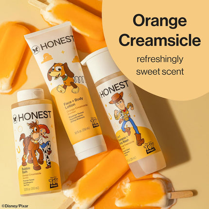 The Honest Company Cleansing 2-In-1 Shampoo + Body Wash, Gentle on Skin, Dermatologist Tested, Tear Free, Hypoallergenic, Disney and Pixar'S Toy Story, Orange Creamsicle