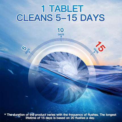 Automatic Toilet Bowl Cleaner Tablets, Drop-In Tank Cleaner for Bathroom, Prevent Stains & Deodorize, Long-Lasting Cleaning Tabs, Easy-Use Freshener for Bowl & Tank, 12 Pack