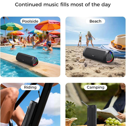 Bluetooth Speaker, 20W HD Sound, Portable Wireless, IPX5 Waterproof, up to 24H Playtime, TWS Pairing, for Home/Party/Outdoor/Camping/Beach Essentials, Electronic Gadgets, Birthday Gift (Black)