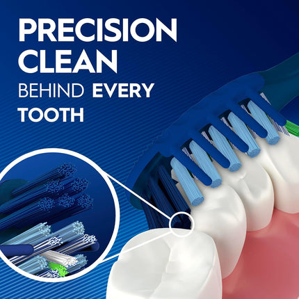 Pro Clean Crossaction Manual Toothbrush, 6- Pack, Medium Soft Bristle Brushes for Adults, Deep Plaque Removal, Daily Gum Health and Fresh Breath, Travel Toiletries