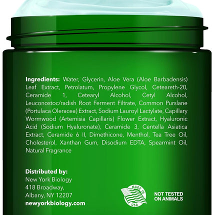 New York Biology Tea Tree Oil Foot Cream for Dry Feet and Rough Heels - Moisturizing Foot Cream - 8 Oz