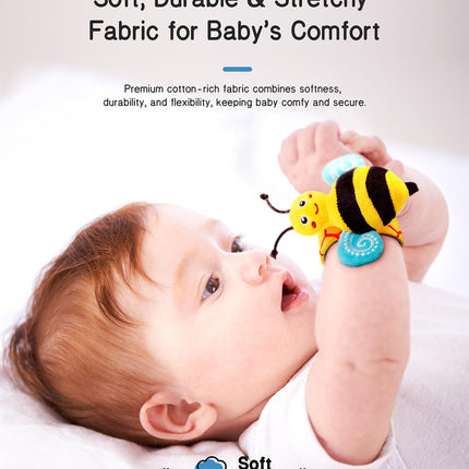 Baby Wrist Rattle Socks and Foot Finder Set, Perfect Baby Toys for 0-12 Months Newborn Boys and Girls as Shower Gifts, Garden Bug Series