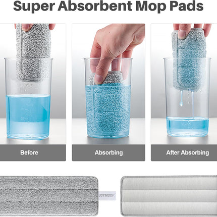 Wall Mop and Bucket Set, Hands-Free Flat Floor Mop with 3 Washable Microfiber Pads, Wet and Dry Use, Ideal for Home and Commercial Floor Cleaning