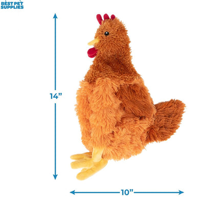 Interactive Squeaky Dog Chew Toy, Ideal Dog Toys for Chewers, Small, Medium & Large Dogs, and Fetch Lovers - Crinkle Chicken (Brown), Large