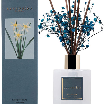 Reed Diffuser - Cashmere Vanilla 6.7 Fl Oz Reed Diffuser for Bedroom Bathroom Home Décor