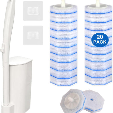 Disposable Toilet Brush Cleaning System, with 20 Pcs Brush Bowl for Clorox