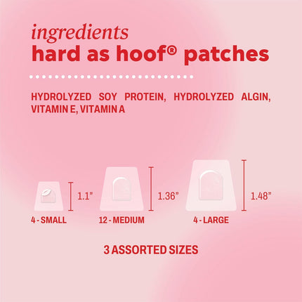 Hard as Hoof Nail Repair Patches - Nail and Cuticle Strengthening Treatment, Nail Strengthener and Growth, Nail Care, 20 Count