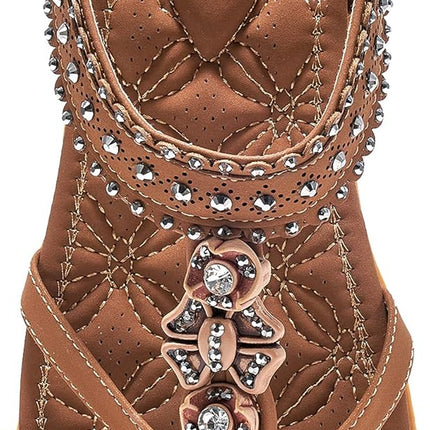 Alicegana Women's Flat Sandals – Jeweled Bohemian Shoes with Elastic Ankle Strap for Summer & Casual Wear