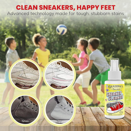 Shoe Cleaner - Stain Remover Spray for Rubber, Canvas and Leather - Removes Dirt, Grime and Grass - Sneakers Cleaner for Outdoor Shoes, Slippers and Moccasins - 3 Ounce