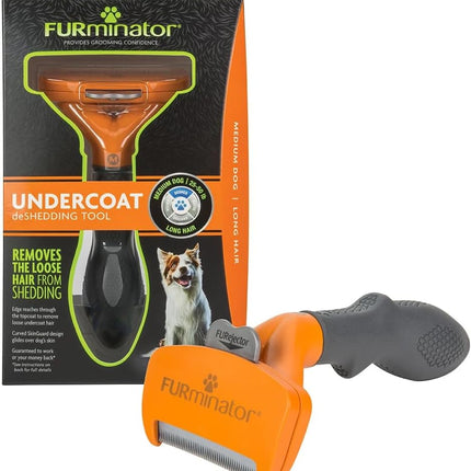 Medium Dog Undercoat Deshedding Tool, Long Hair, Reduces Loose Hair from Shedding