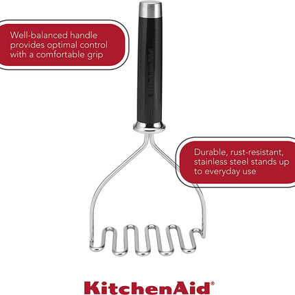 Kitchenaid Gourmet Stainless Steel Wire Masher, 10.24-Inch, Black