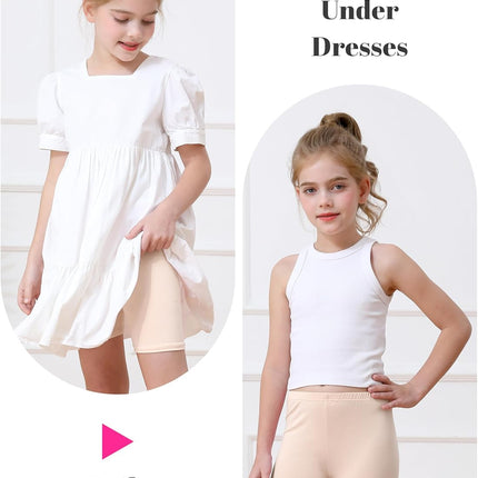 6 Pack Girls Bike Shorts under Dress Dance Cartwheel Shorts for Toddler Kids Summer Clothes Multicolor