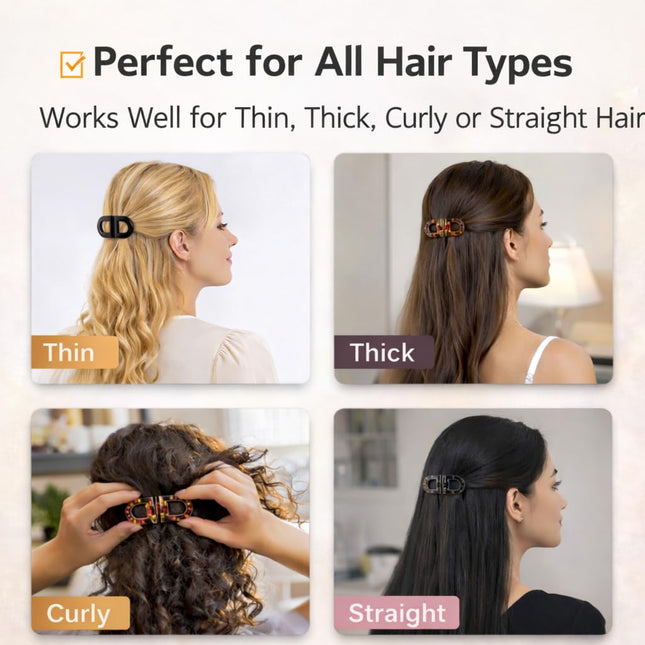 2PCS Magnetic Hair Clips for Women, Strong Hold No Slip Hair Clip, No Crease 2-In-1 Hair Styling Clip, Easy Half up Hairstyles, Lightweight Durable Hair Accessories for All Hair Types