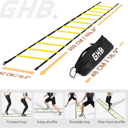 Pro Agility Ladder Agility Training Ladder Speed 12 Rung 20Ft with Carrying Bag
